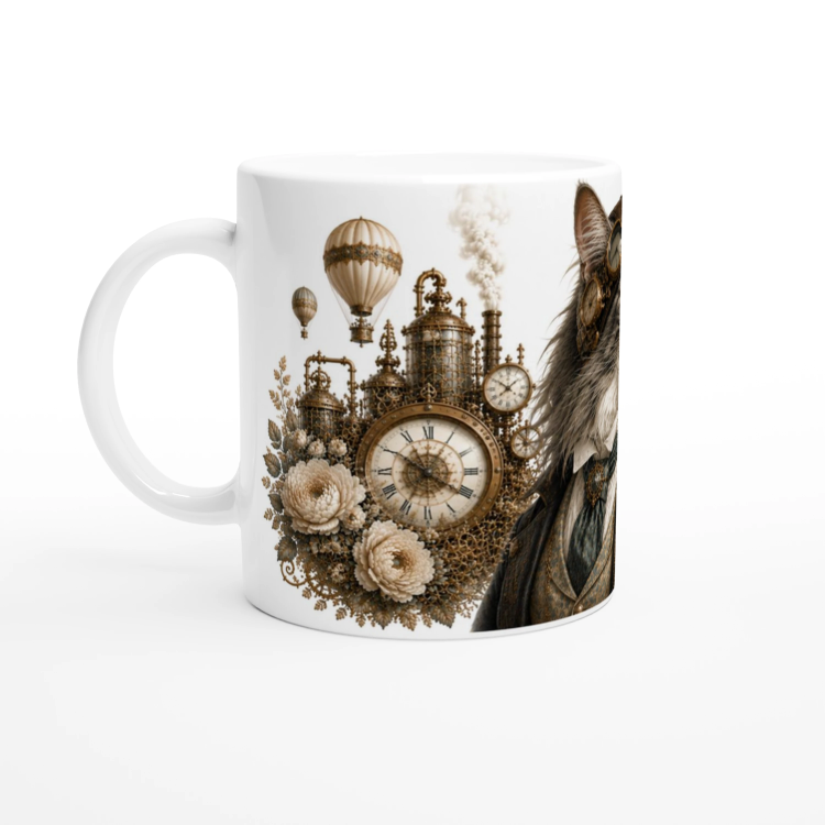 Mug Maine Coon Explorateur – Univers Animaux Steampunk