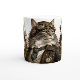 Mug Maine Coon Explorateur – Univers Animaux Steampunk