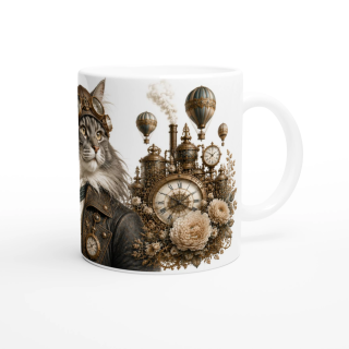 Mug Maine Coon Explorateur – Univers Animaux Steampunk