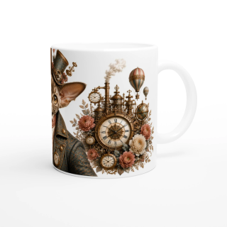 Mug Chat Curieux – Univers Animaux Steampunk