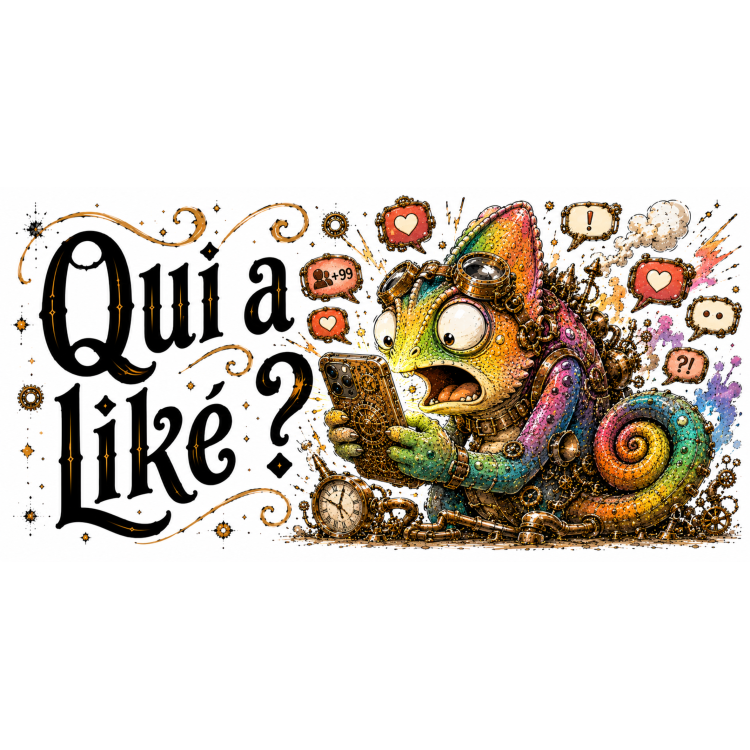 Mug Qui A Liké ? – Caméléon Steampunk Humoristique | VISUAI
