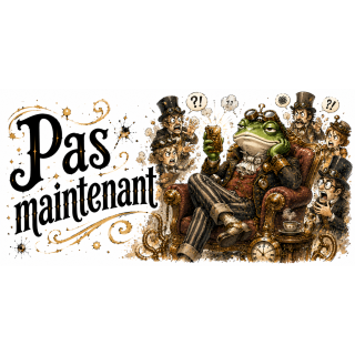 Mug Pas Maintenant – Grenouille Steampunk Humoristique | VISUAI