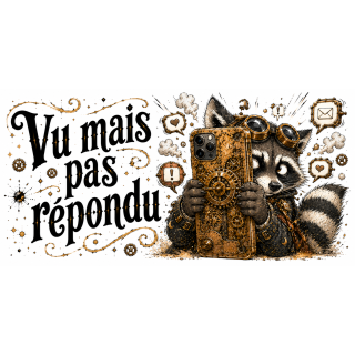 Mug Vu Mais Pas Répondu – Raton Laveur Steampunk Humoristique | VISUAI
