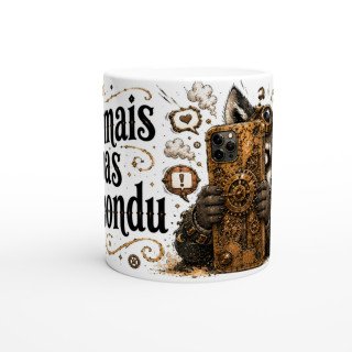 Mug Vu Mais Pas Répondu – Raton Laveur Steampunk Humoristique | VISUAI