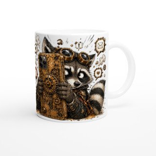 Mug Vu Mais Pas Répondu – Raton Laveur Steampunk Humoristique | VISUAI