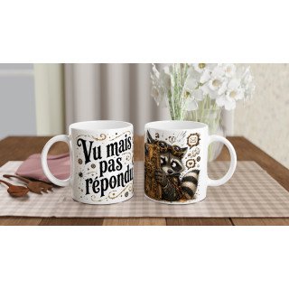 Mug Vu Mais Pas Répondu – Raton Laveur Steampunk Humoristique | VISUAI