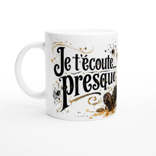 Mug Je T’écoute… Presque – Panda Roux Steampunk | VISUAI