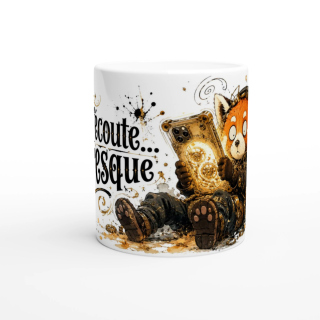 Mug Je T’écoute… Presque – Panda Roux Steampunk | VISUAI