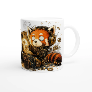 Mug Je T’écoute… Presque – Panda Roux Steampunk | VISUAI