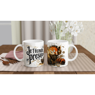 Mug Je T’écoute… Presque – Panda Roux Steampunk | VISUAI