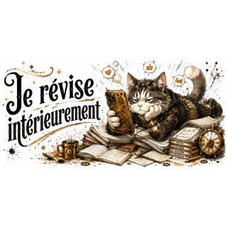 Mug Je Révise Intérieurement – Chat Steampunk Humoristique | VISUAI