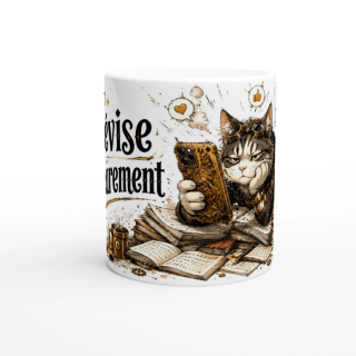 Mug Je Révise Intérieurement – Chat Steampunk Humoristique | VISUAI