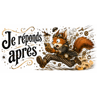 Mug Je Réponds Après – Écureuil Steampunk Humoristique | VISUAI