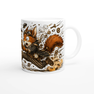 Mug Je Réponds Après – Écureuil Steampunk Humoristique | VISUAI