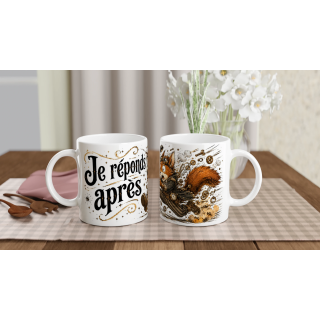 Mug Je Réponds Après – Écureuil Steampunk Humoristique | VISUAI