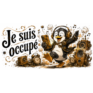 Mug Je Suis Occupé – Pingouin Steampunk Humoristique | VISUAI