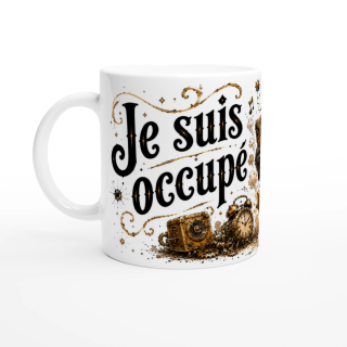 Mug Je Suis Occupé – Pingouin Steampunk Humoristique | VISUAI