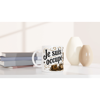 Mug Je Suis Occupé – Pingouin Steampunk Humoristique | VISUAI