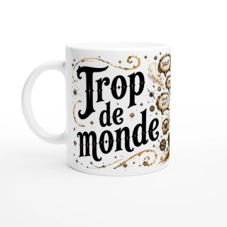 Mug Trop De Monde – Hérisson Steampunk Humoristique | VISUAI