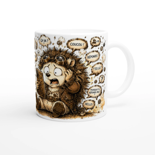 Mug Trop De Monde – Hérisson Steampunk Humoristique | VISUAI