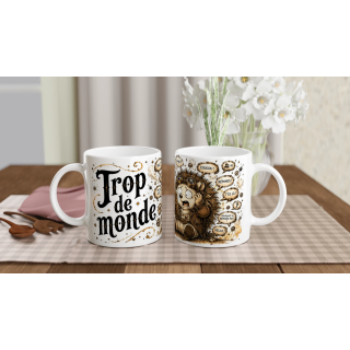 Mug Trop De Monde – Hérisson Steampunk Humoristique | VISUAI