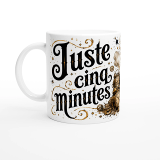 Mug Juste Cinq Minutes – Hibou Steampunk Humoristique | VISUAI