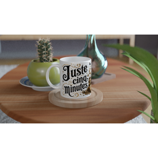Mug Juste Cinq Minutes – Hibou Steampunk Humoristique | VISUAI