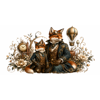 Mug Deux renard – Animaux Steampunk