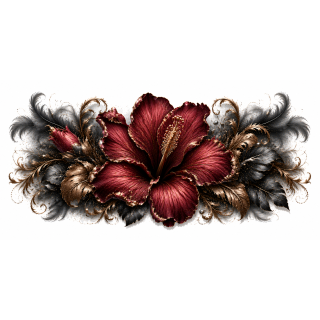 Hibiscus Pourpre Royal | Collection Éclats de Paradis Noir | VISUAI