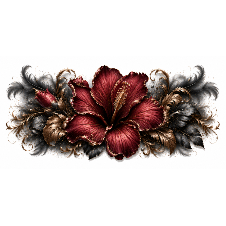 Hibiscus Pourpre Royal | Collection Éclats de Paradis Noir | VISUAI