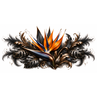 Oiseau de Paradis Obsidienne | Collection Éclats de Paradis Noir | VISUAI