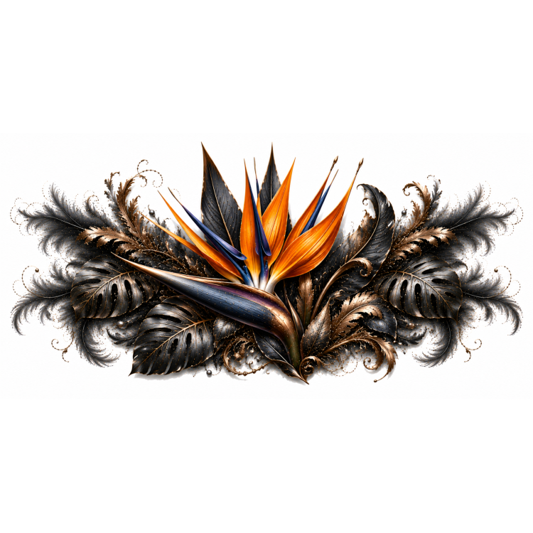 Oiseau de Paradis Obsidienne | Collection Éclats de Paradis Noir | VISUAI