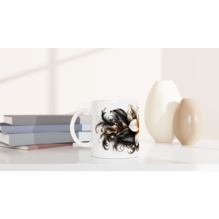 Frangipanier de Minuit – Mug Panoramique Tropical | Éclats de Paradis Noir | VISUAI