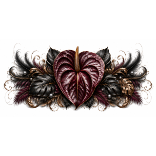 Anthurium Impérial Pourpre – Mug Panoramique Tropical | Éclats de Paradis Noir | VISUAI
