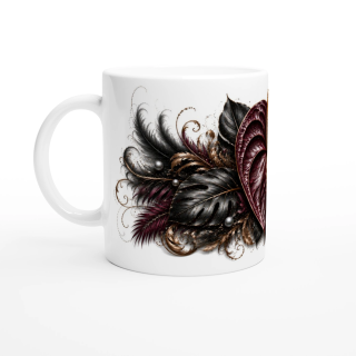 Anthurium Impérial Pourpre – Mug Panoramique Tropical | Éclats de Paradis Noir | VISUAI
