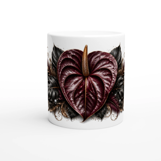 Anthurium Impérial Pourpre – Mug Panoramique Tropical | Éclats de Paradis Noir | VISUAI