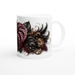 Anthurium Impérial Pourpre – Mug Panoramique Tropical | Éclats de Paradis Noir | VISUAI