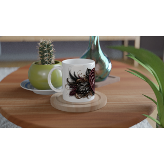 Anthurium Impérial Pourpre – Mug Panoramique Tropical | Éclats de Paradis Noir | VISUAI