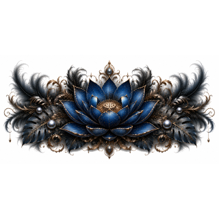 Lotus Saphir Éternel – Mug Panoramique Tropical | Éclats de Paradis Noir | VISUAI