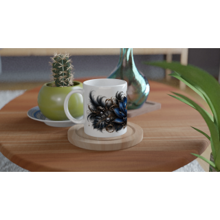 Lotus Saphir Éternel – Mug Panoramique Tropical | Éclats de Paradis Noir | VISUAI