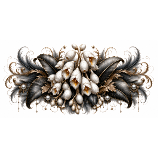 Clochettes de Lune – Mug Panoramique Floral Élégant | Éclats de Paradis Noir | VISUAI