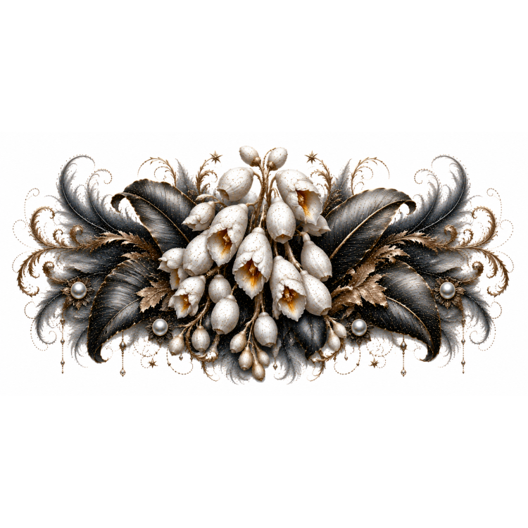 Clochettes de Lune – Mug Panoramique Floral Élégant | Éclats de Paradis Noir | VISUAI