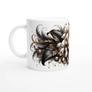 Clochettes de Lune – Mug Panoramique Floral Élégant | Éclats de Paradis Noir | VISUAI