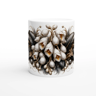 Clochettes de Lune – Mug Panoramique Floral Élégant | Éclats de Paradis Noir | VISUAI