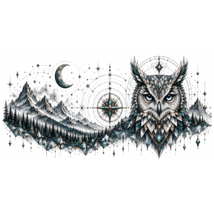 Hibou des Étoiles Anciennes – Collection Gardiens de l'Âme Sauvage