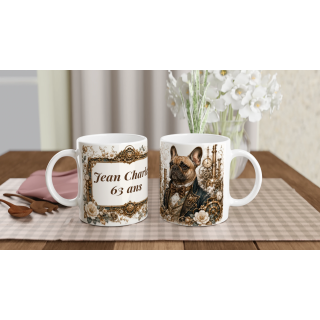 Mug personnalisable Bouledogue Français – Noble Compagnon du Temps