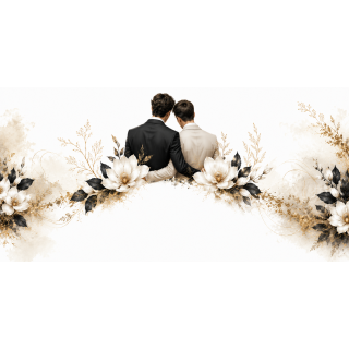Mug personnalisable Mariage Homme & Homme – Élégance Botanique