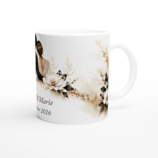 Mug personnalisable Mariage Homme & Femme – Élégance Botanique