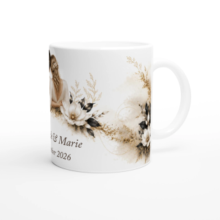 Mug personnalisable Mariage Femme & Femme – Élégance Botanique