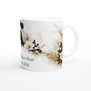 Mug personnalisable Mariage Homme & Homme – Élégance Botanique